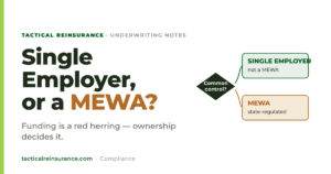 Single Employer, or a MEWA? — Tactical Reinsurance underwriting note on controlled-group and MEWA status.